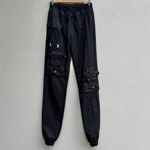 Nineth Closet  Small REMI Cargo Pants in Black Tall Girl Friendly 37" inseam